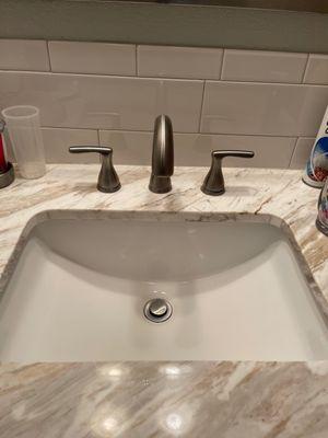 Repaired bathroom faucet.