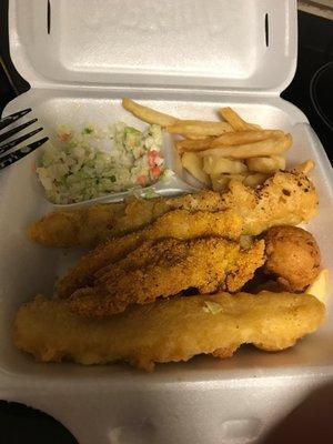 Southern fried fish- fries- slaw - batter dip fish