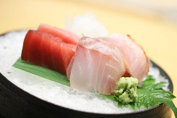 Chef's Choice Sashimi: tuna, kinmedai, horse mackerel