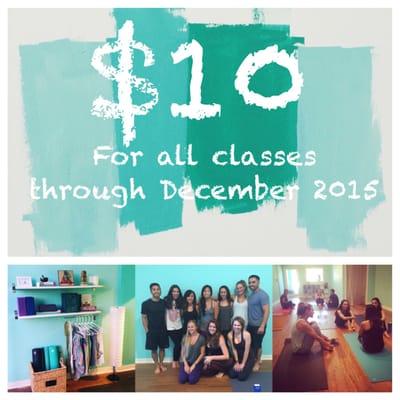 Grand Opening Special! All classes are $10 for the rest of the year. Come check us out!