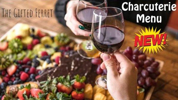 New for select events like this Saturday Night Chill Out Party Wine Tasting. Select one of the latest gourmet Charcuterie Boards