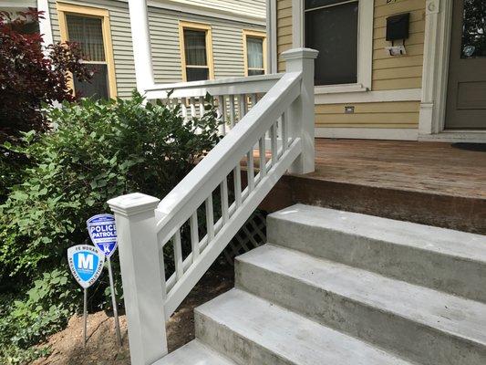 Custom front porch handrail.