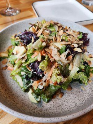 Spicy salad with mustard or Wasabi, but no spice at all is mentioned  on the menu