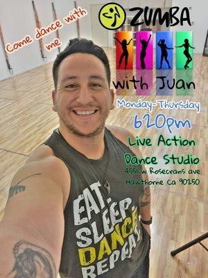 Zumba with Juan Monday- Thursday at 620pm