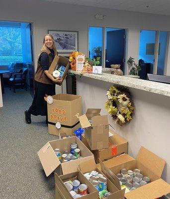 Thanks to everyone who participated in our Food Drive! We were able to drop off eight boxes of donations to the Virginia Peninsula Foodbank!