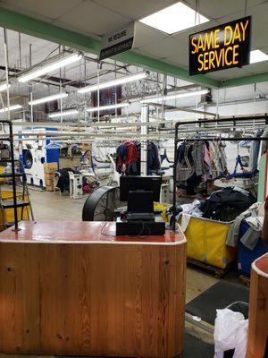 Bill Lewis of Vero Beach trying out Carver's Discount Cleaners in Tallahassee, Florida.