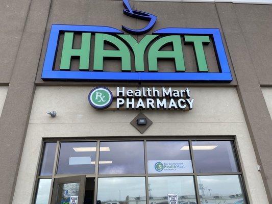 Hayat Pharmacy Entrance and COVID-19 Drive-up Testing Site