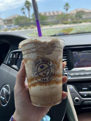 No sugar added Caramel Ice Blended drink without whipped cream