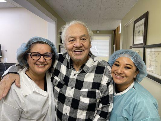 My husband, Sal with his new smile!  Thank you, wonderful Dr Zareh, Jenny, Laura & all the lovely staff.  We'll be back.