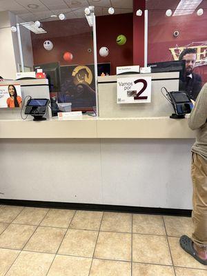 Only two bank tellers.