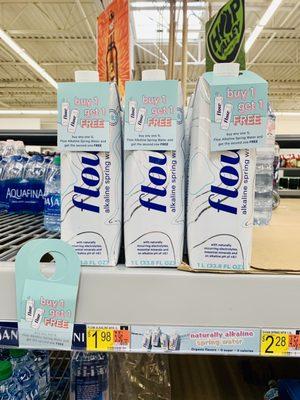 Flow Water-Naturally Alkaline, natural electrolytes, spring water. 8.1pH, eco-sustainable package. Here at Walmart!