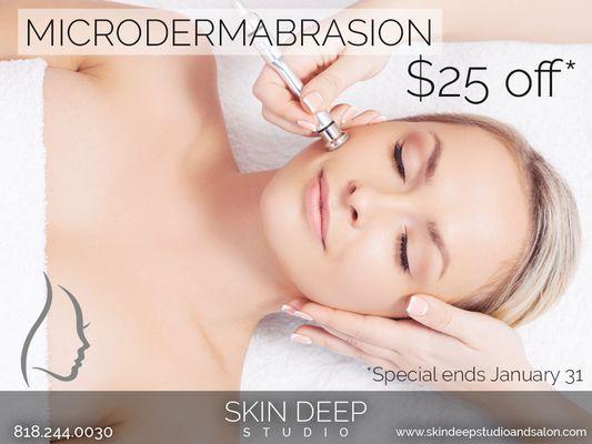 Special of the month
 $25 off MICRODERMABRASION