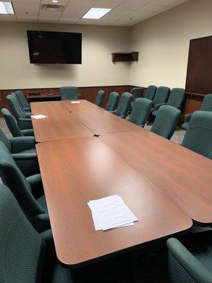 Meeting room ready to handle business