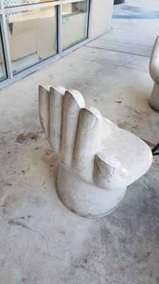 Buddha hand shaped chairs are only seen at Viet Hoa Center