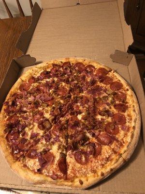 Meat lovers pizza - it's loaded!