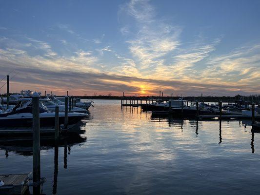 View from patio deck at sunset