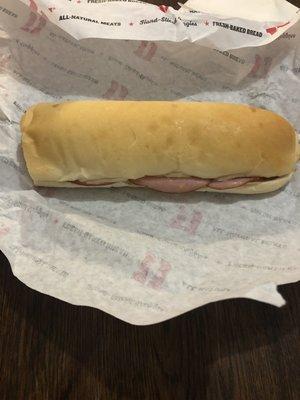 This is a sub, not cut in half. Per usual.