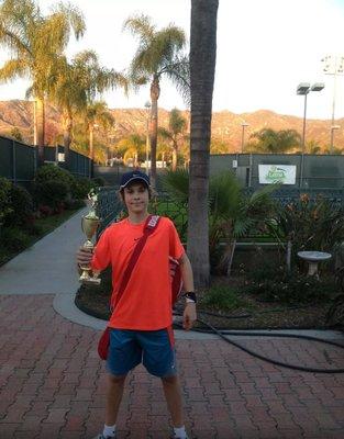 KW (12 years old) after winning a USTA Junior Tournament