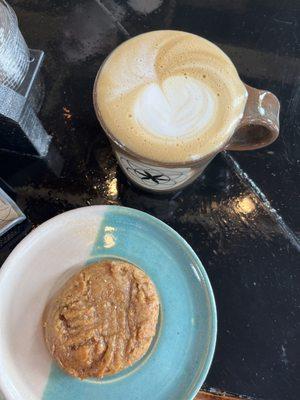 Latte and cookie