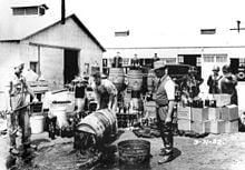 OC Sheriff's dumping booze out in prohibition 1932 Santa Ana