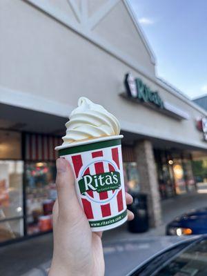 mango italian ice with vanilla soft serve