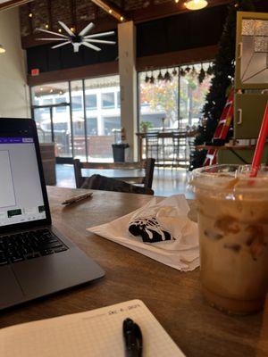 caramel macchiato and peppermint brookie