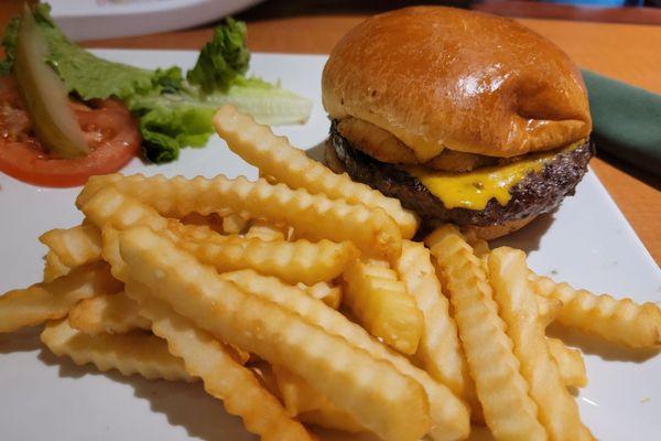 Cheeseburger and fries