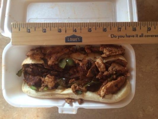 The 'giant' Philly.  Rip off.