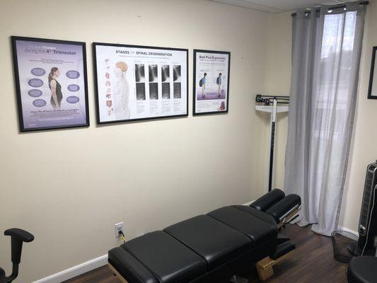 Chiropractic room made for comfort.