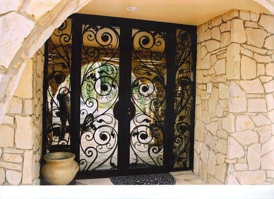 Custom Design Wrought Iron Double Door