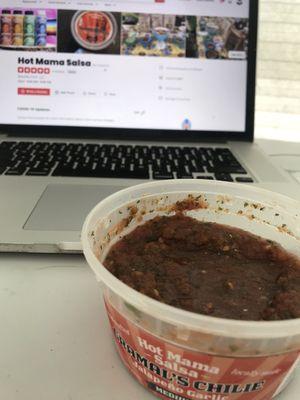 I am snacking on Hot Mama salsa and it's so great that you couldn't stop me from Yelping about it right here and now!