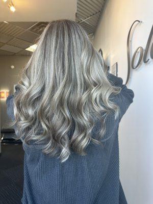 Adding dimension on a full set of highlights on Soft Ash Tones!