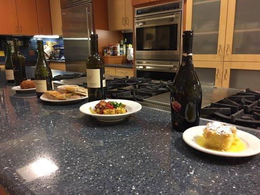 Five courses with wine pairings