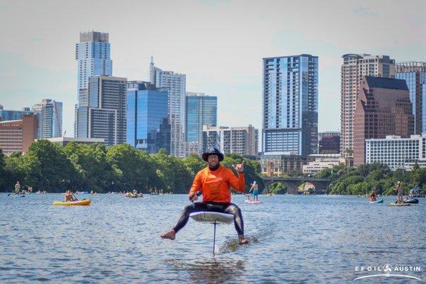 Having fun on the efoil @ Lady Bird Lake