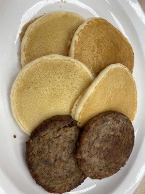 Silver Dollar Pancakes & sausage