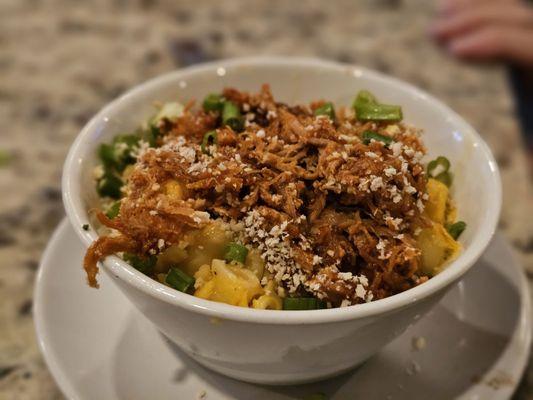 Mac & Cheese with BBQ pork.