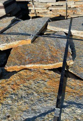 Golden quartz flagstone--the shimmer makes it perfect for water features.