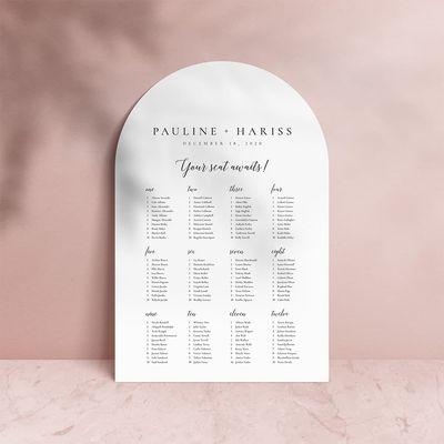 Wedding charts on a foam board