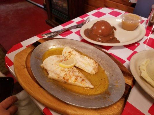 Broiled haddock dinner. Just need a bigger portion of potatoes!