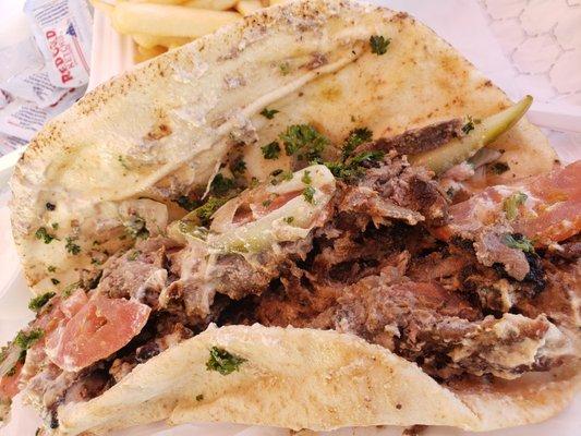 Beef Shawarma pita combo