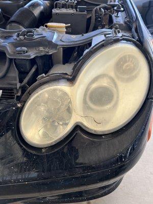 Headlight restoration before