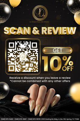 SCAN & REVIEW TO GET 10% OFF