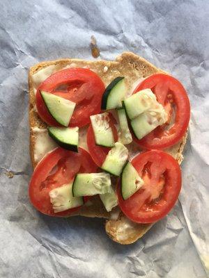 Sad little veggie toast