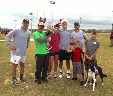 Dr. Bentley and crew at the Reindeer Run in Georgetown.