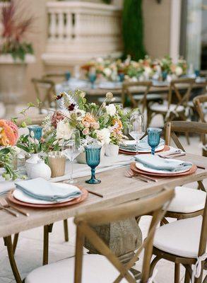 CROSS BACK FARM CHAIRS, RUSTICO FARM TABLES, RUNNERS & PLACESETTINGS!