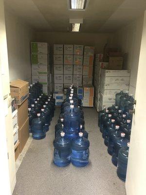 Emergency Storage with 5-gallon water jugs