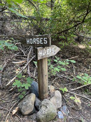 Don't take the Horses trail - it's crazy steep and rutted in places.