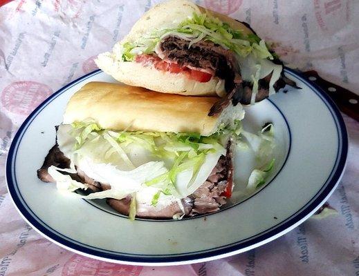 #10 Hunter's Club: Double Roast Beef, Provolone, lettuce, tomato, mayo.