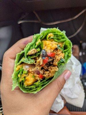 This is the delicious chicken fajita wrap