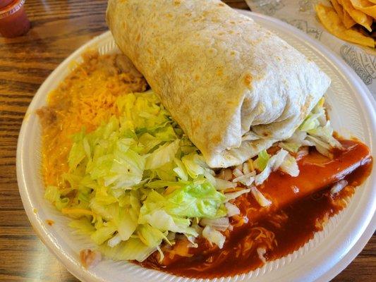 #6 burrito and enchilada plate